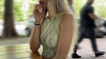 Anastasia Ocean Flashing boobs and pussy in public. Masturbation under a table on busy street.
